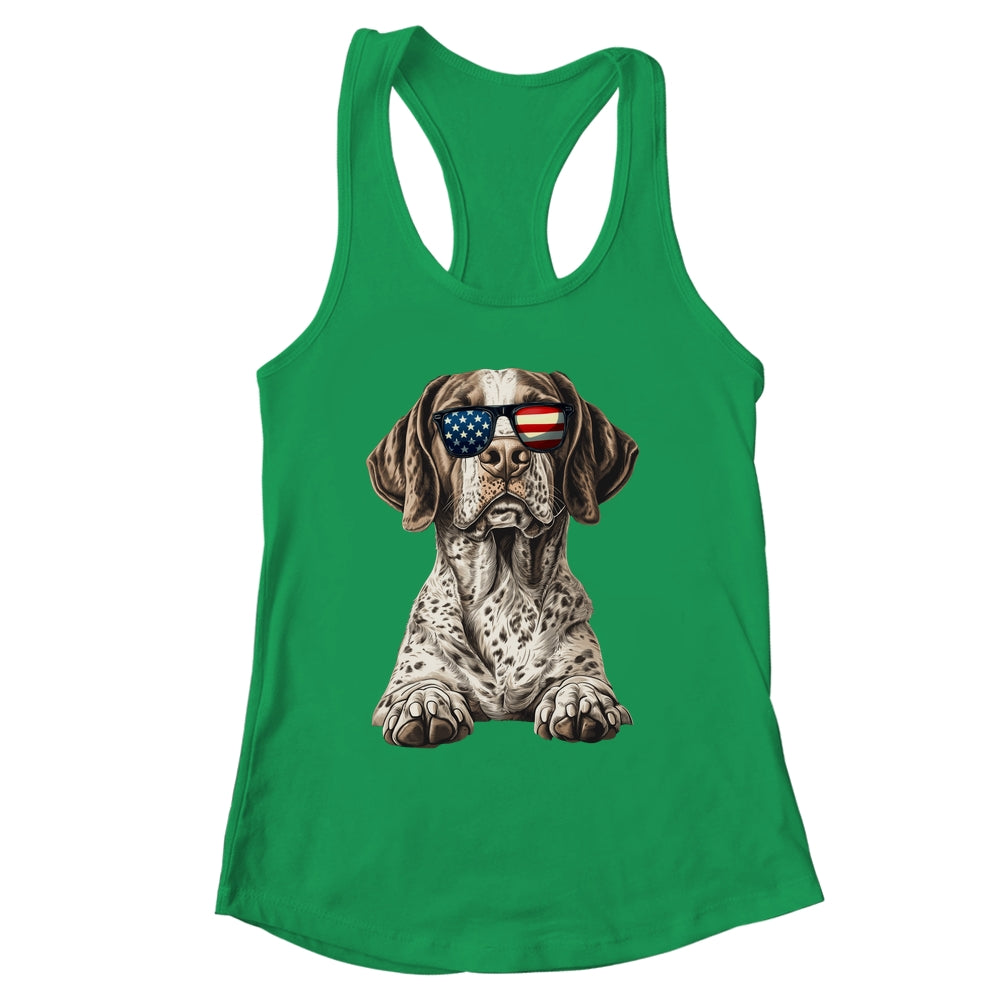 Patriotic German Shorthaired Pointer Dog USA Flag 4th Of July Shirt & Tank Top | siriusteestore