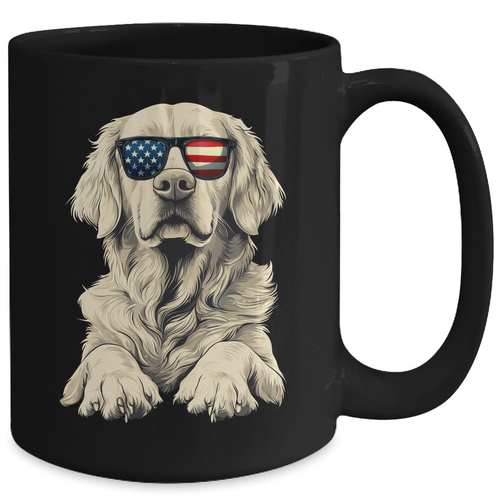 Patriotic Golden Retriever Dog USA Flag 4th Of July Mug | siriusteestore