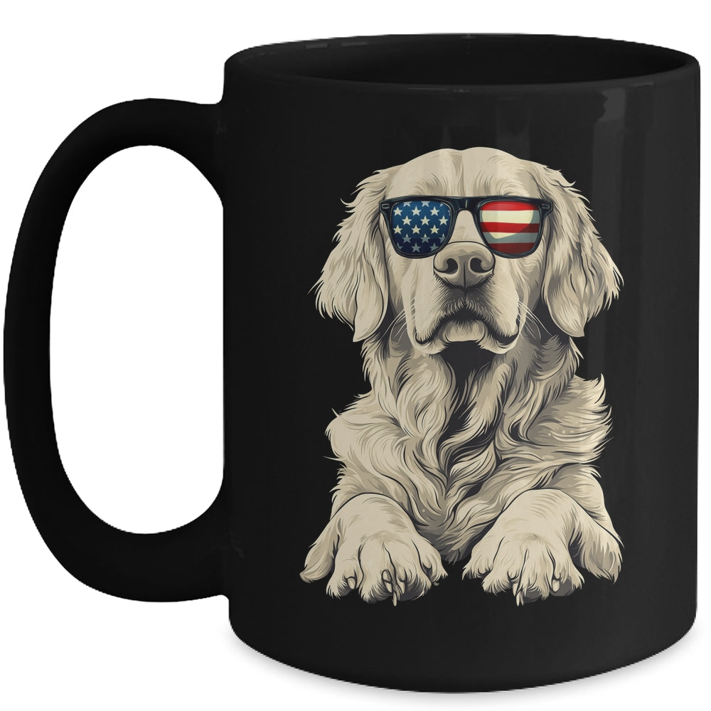 Patriotic Golden Retriever Dog USA Flag 4th Of July Mug | siriusteestore