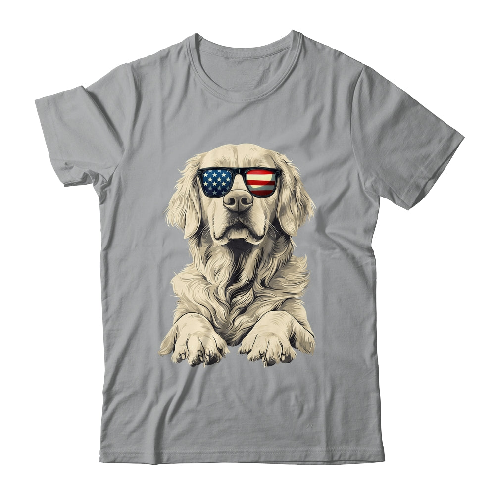 Patriotic Golden Retriever Dog USA Flag 4th Of July Shirt & Tank Top | siriusteestore