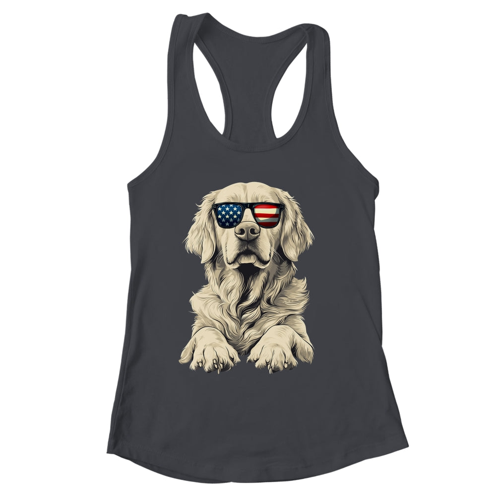 Patriotic Golden Retriever Dog USA Flag 4th Of July Shirt & Tank Top | siriusteestore