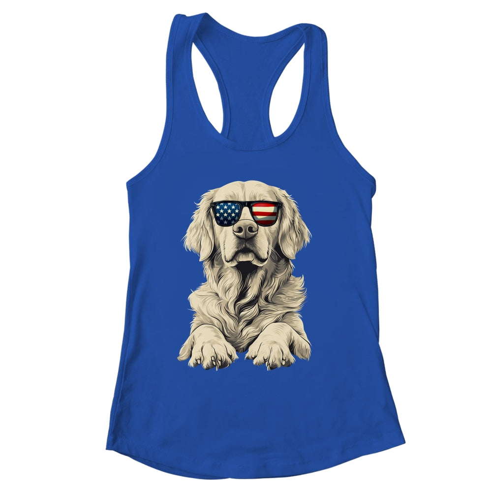 Patriotic Golden Retriever Dog USA Flag 4th Of July Shirt & Tank Top | siriusteestore