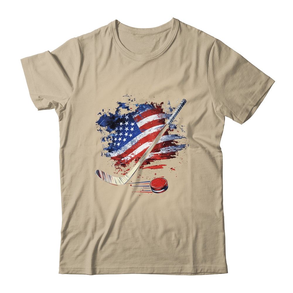 Patriotic Ice Hockey 4th Of July USA Independence Day Shirt & Tank Top | siriusteestore