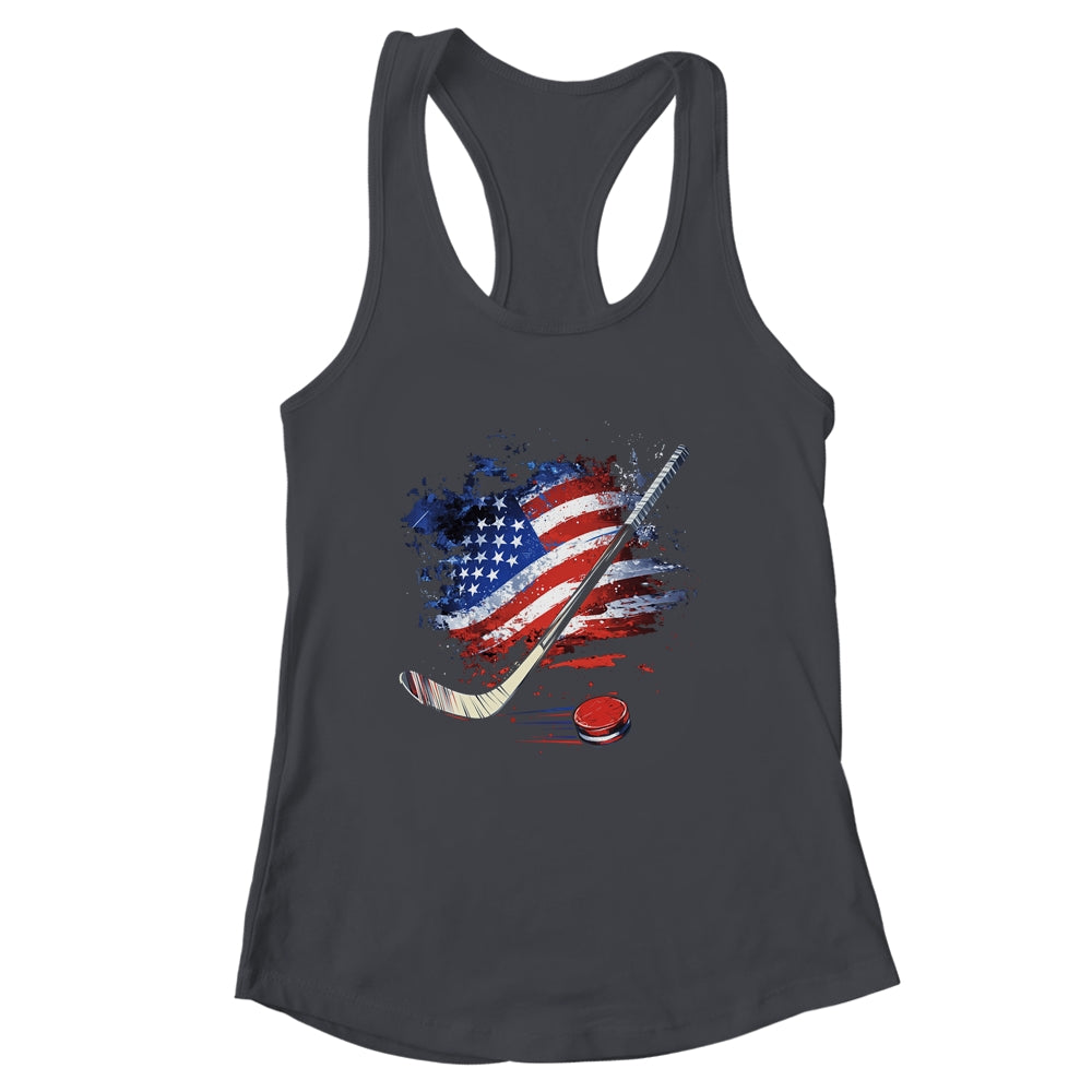 Patriotic Ice Hockey 4th Of July USA Independence Day Shirt & Tank Top | siriusteestore