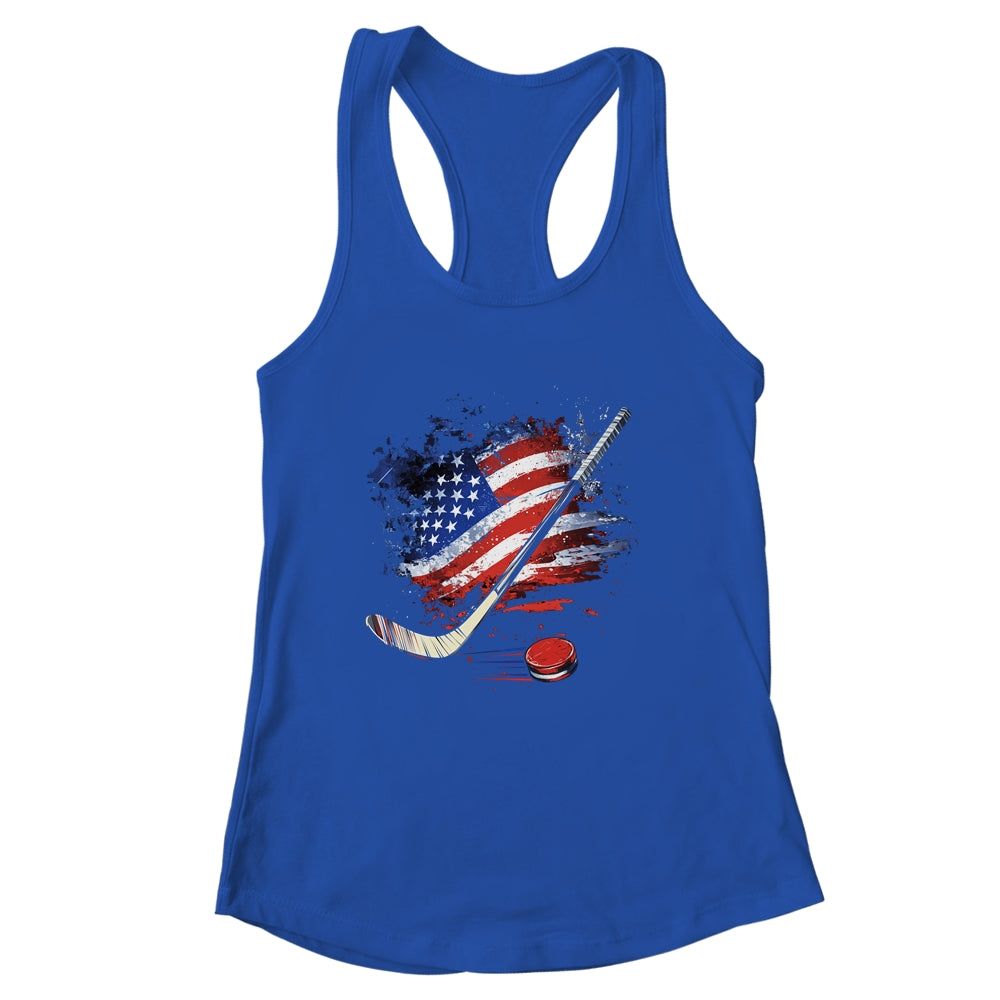 Patriotic Ice Hockey 4th Of July USA Independence Day Shirt & Tank Top | siriusteestore