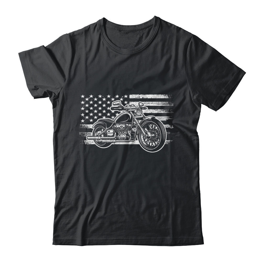 Patriotic Motorcycle Biker Vintage American US Flag Shirt & Hoodie | siriusteestore
