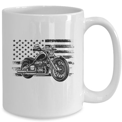 Patriotic Motorcycle Vintage American US Flag Biker Mug | siriusteestore
