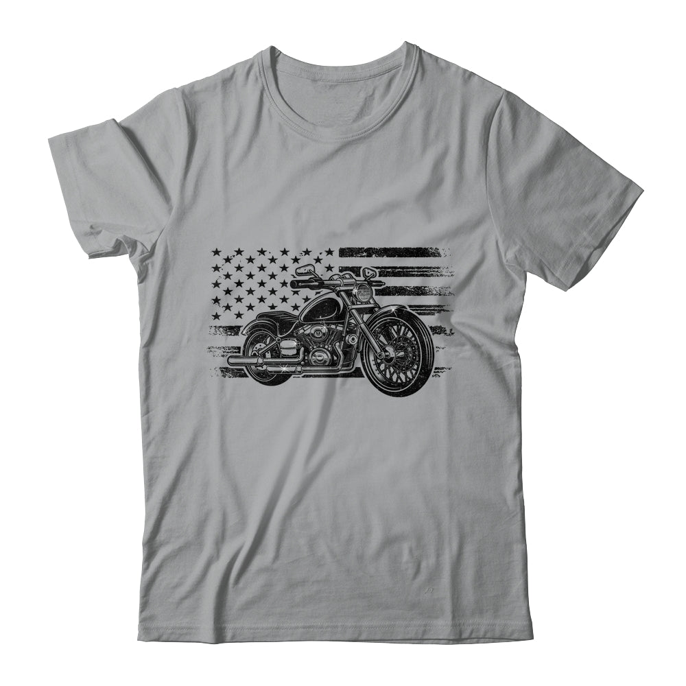 Patriotic Motorcycle Vintage American US Flag Biker Shirt & Hoodie | siriusteestore