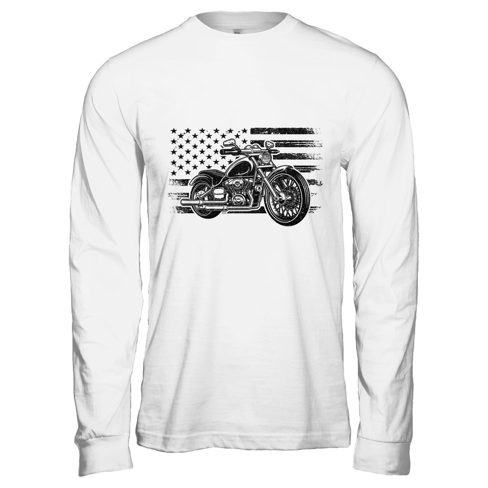 Patriotic Motorcycle Vintage American US Flag Biker Shirt & Hoodie | siriusteestore