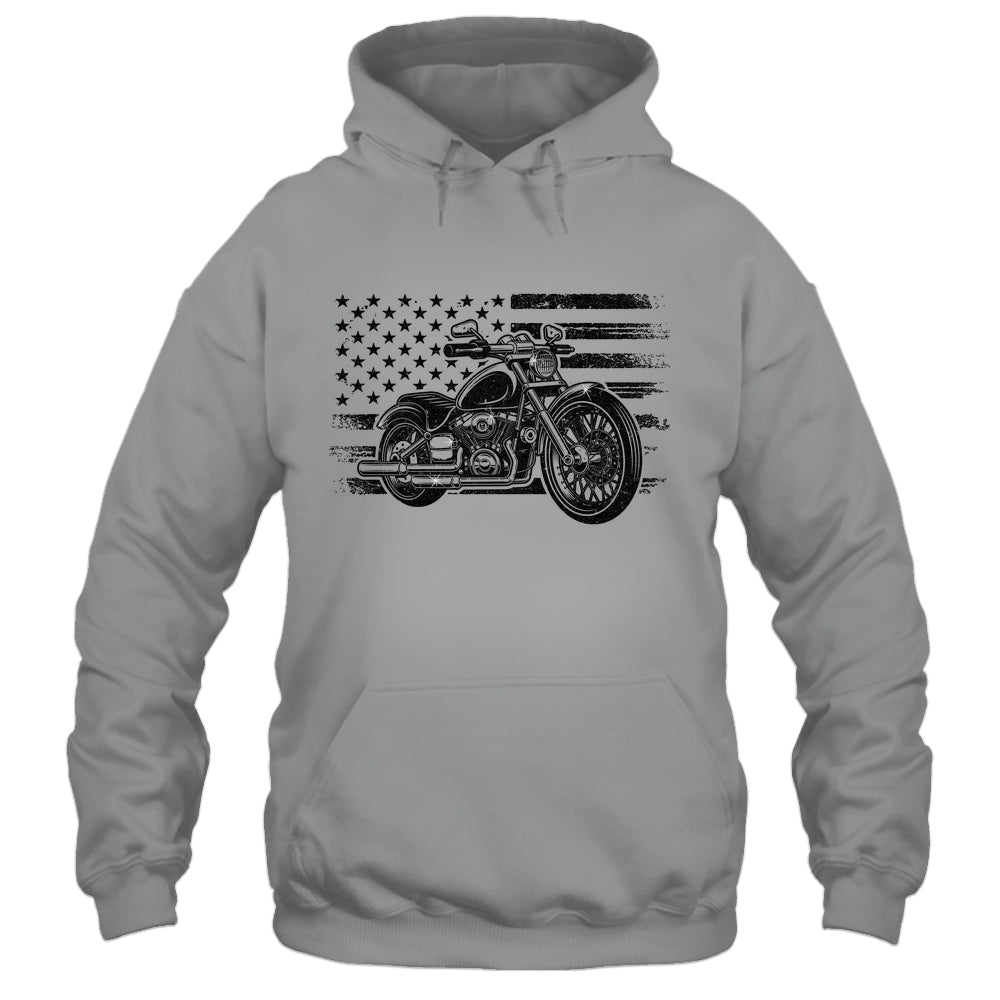 Patriotic Motorcycle Vintage American US Flag Biker Shirt & Hoodie | siriusteestore