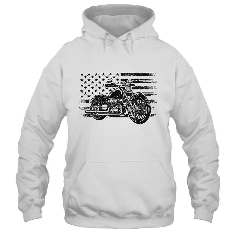Patriotic Motorcycle Vintage American US Flag Biker Shirt & Hoodie | siriusteestore