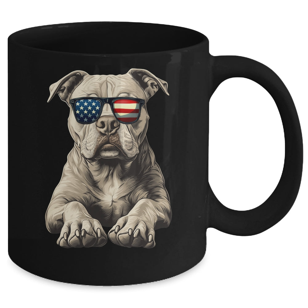 Patriotic Pitbull Dog USA Flag 4th Of July Mug | siriusteestore