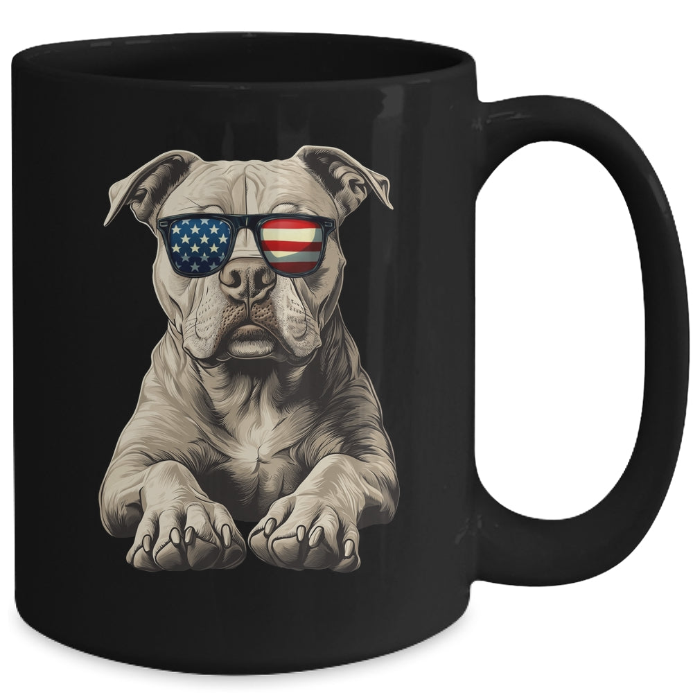 Patriotic Pitbull Dog USA Flag 4th Of July Mug | siriusteestore
