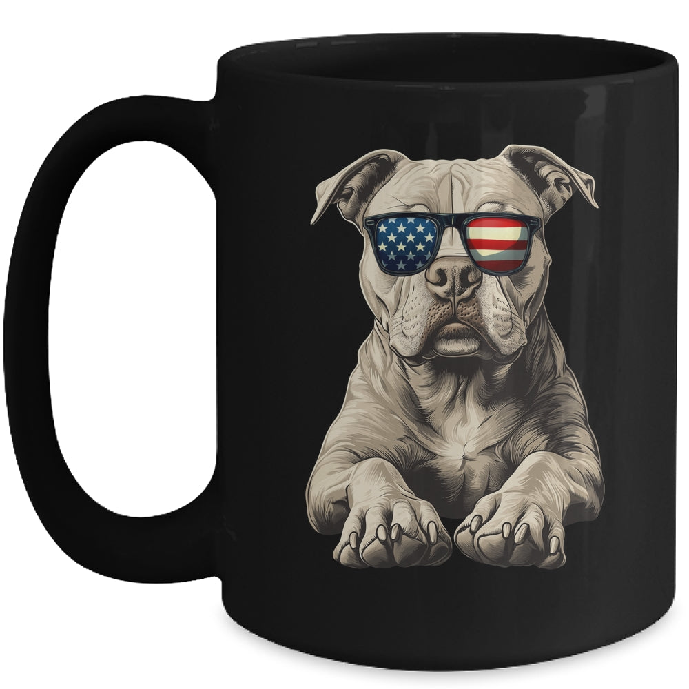 Patriotic Pitbull Dog USA Flag 4th Of July Mug | siriusteestore
