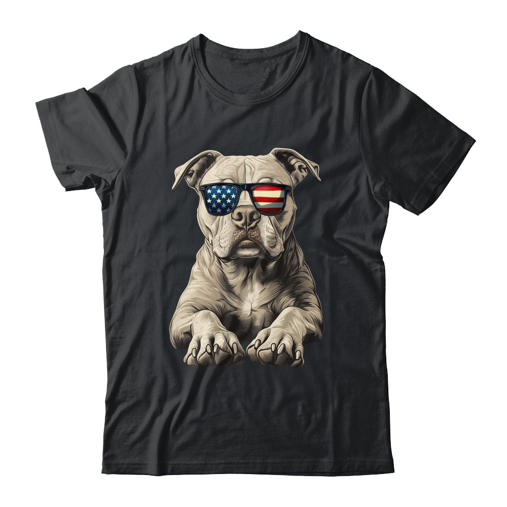 Patriotic Pitbull Dog USA Flag 4th Of July Shirt & Tank Top | siriusteestore