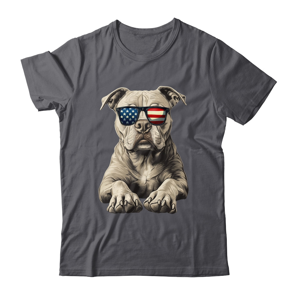 Patriotic Pitbull Dog USA Flag 4th Of July Shirt & Tank Top | siriusteestore