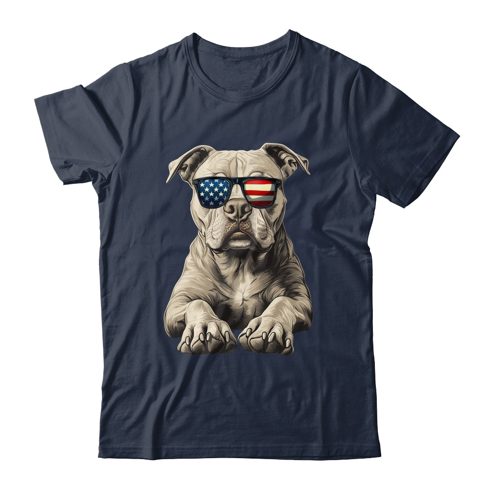 Patriotic Pitbull Dog USA Flag 4th Of July Shirt & Tank Top | siriusteestore