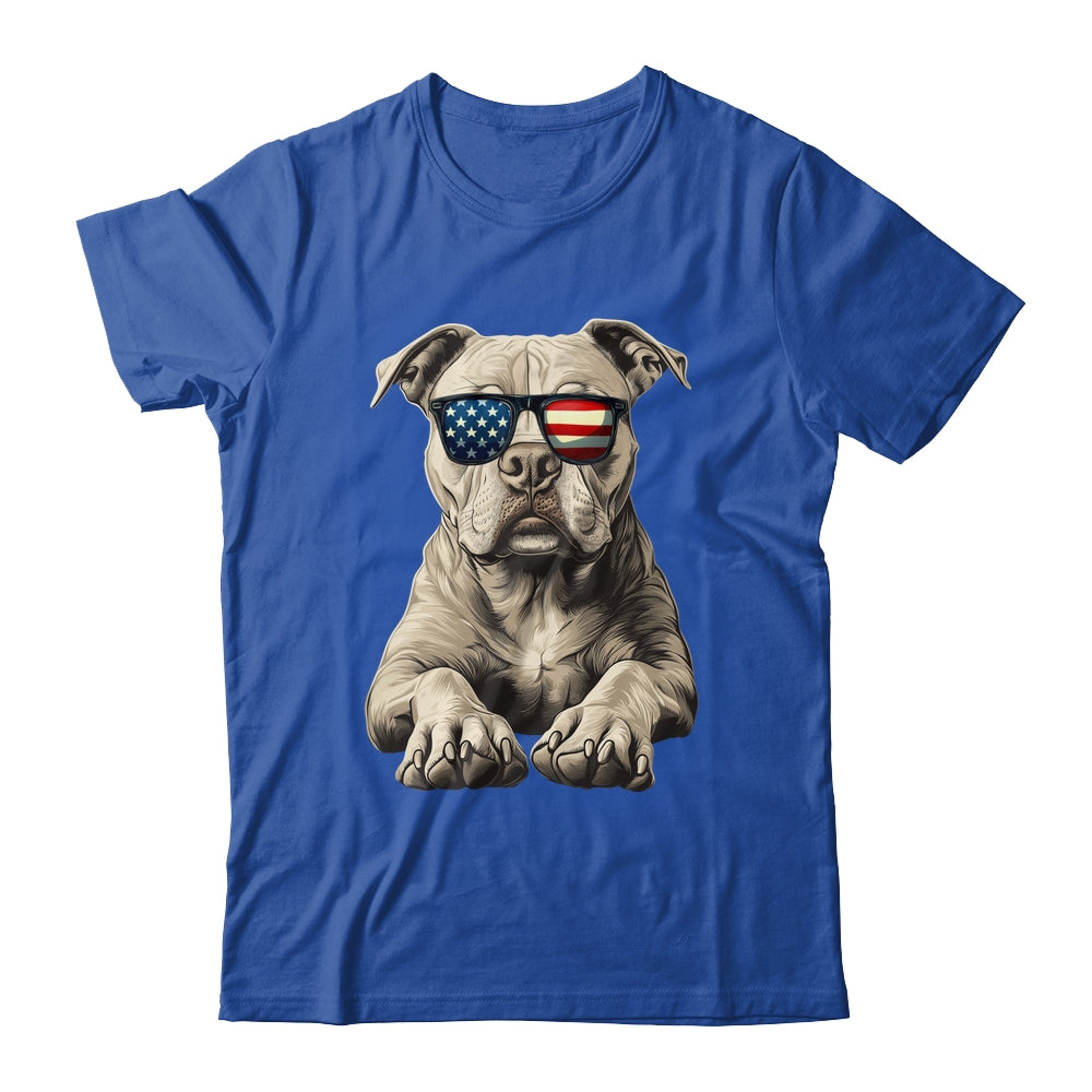Patriotic Pitbull Dog USA Flag 4th Of July Shirt & Tank Top | siriusteestore