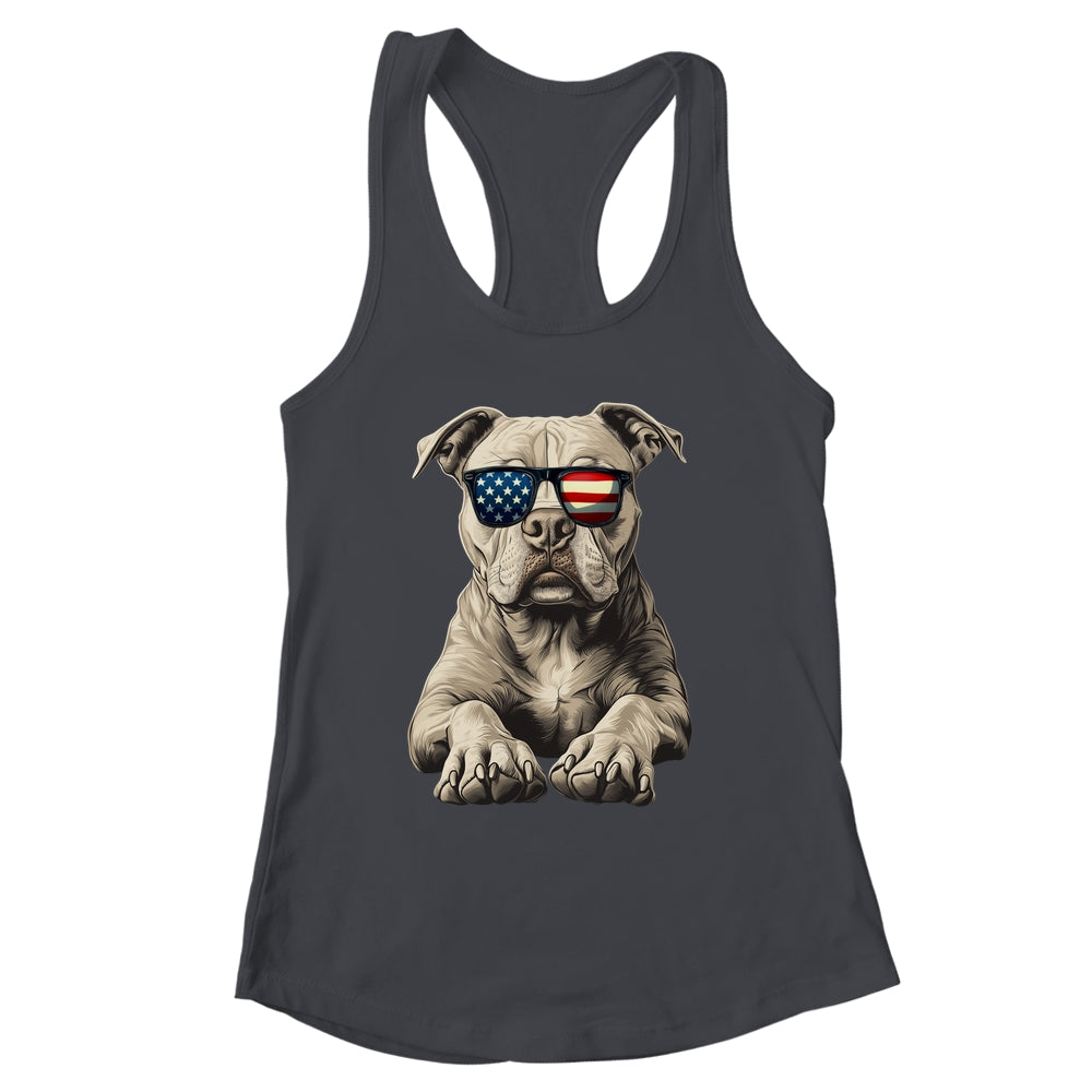 Patriotic Pitbull Dog USA Flag 4th Of July Shirt & Tank Top | siriusteestore