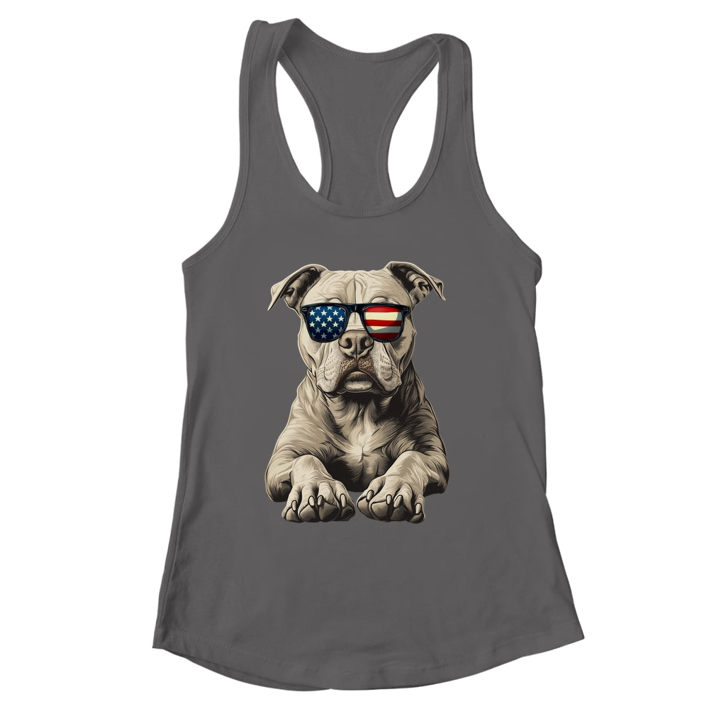 Patriotic Pitbull Dog USA Flag 4th Of July Shirt & Tank Top | siriusteestore
