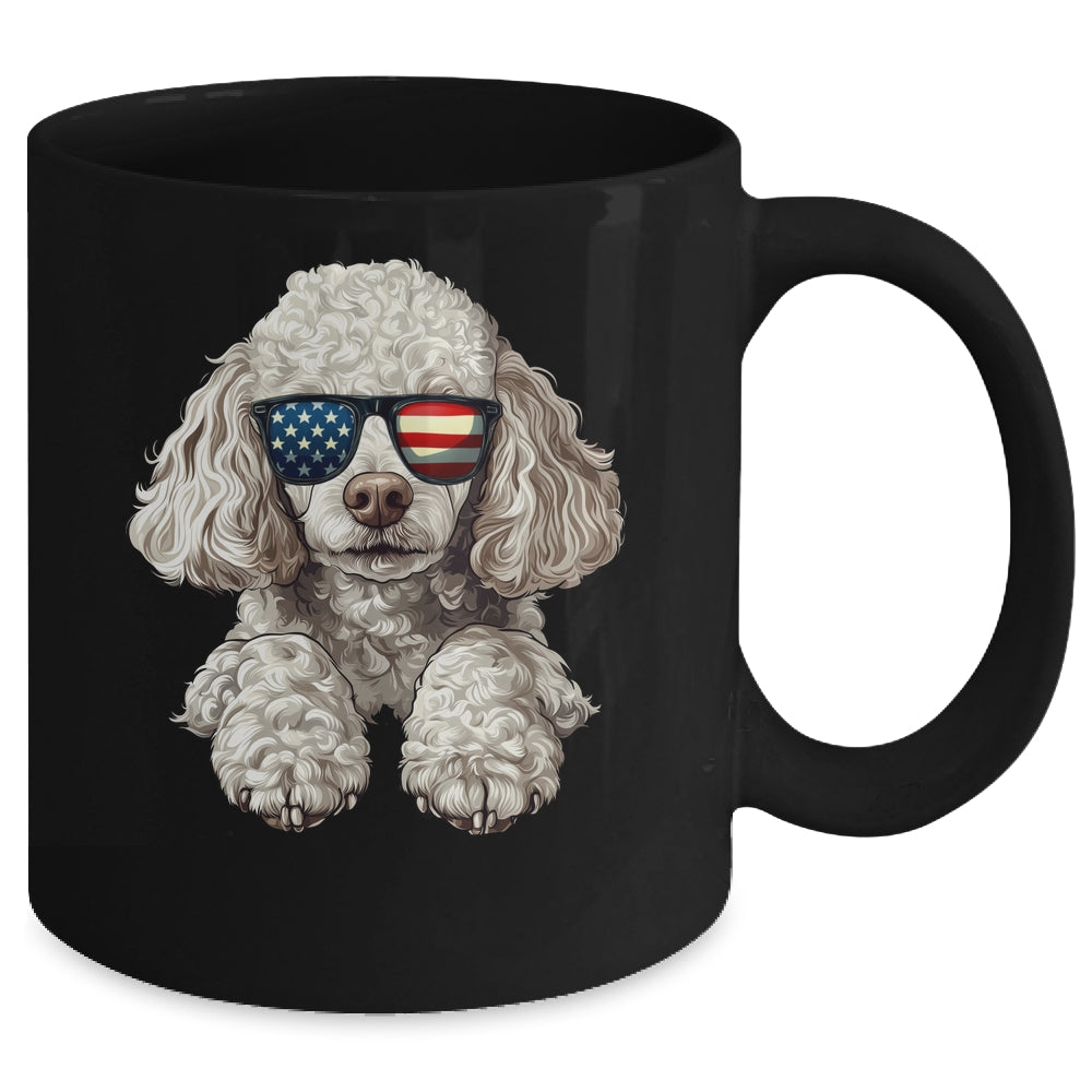 Patriotic Poodle Dog USA Flag 4th Of July Mug | siriusteestore