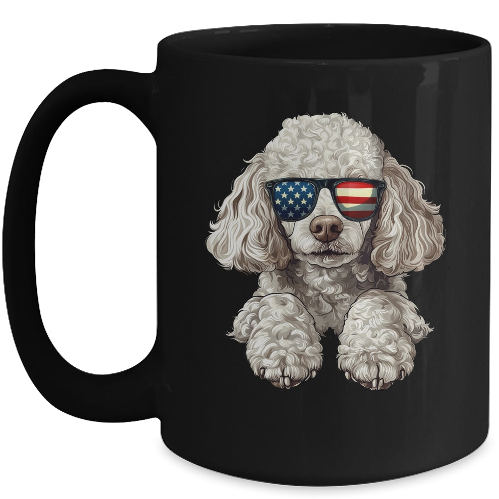 Patriotic Poodle Dog USA Flag 4th Of July Mug | siriusteestore