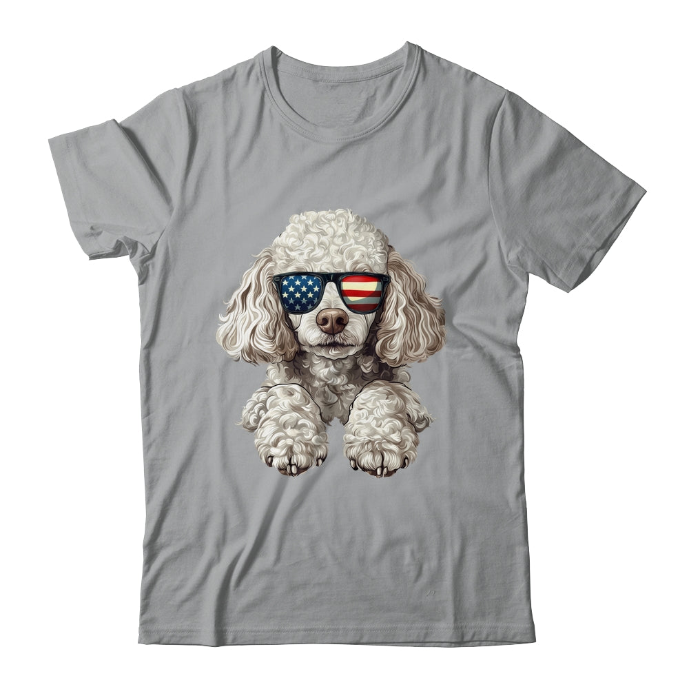 Patriotic Poodle Dog USA Flag 4th Of July Shirt & Tank Top | siriusteestore