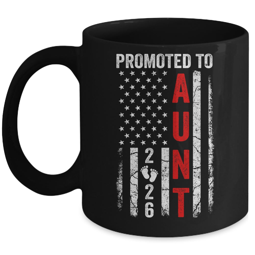 Patriotic Promoted To Aunt 2026 First Time New Aunt Mug | siriusteestore