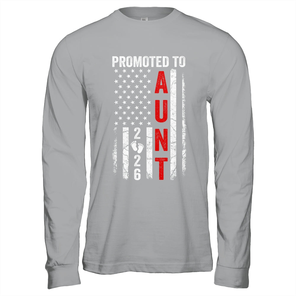 Patriotic Promoted To Aunt 2026 First Time New Aunt Shirt & Hoodie | siriusteestore