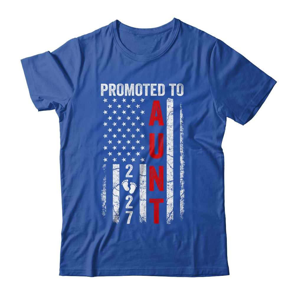 Patriotic Promoted To Aunt 2027 First Time New Aunt Shirt & Hoodie | siriusteestore