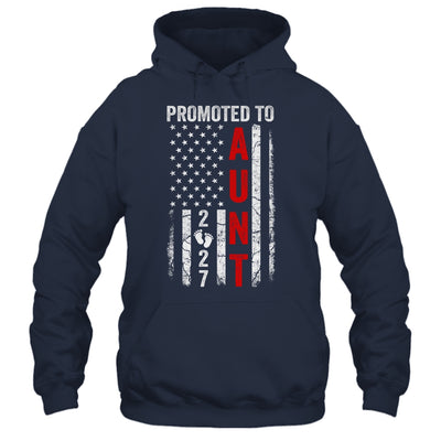 Patriotic Promoted To Aunt 2027 First Time New Aunt Shirt & Hoodie | siriusteestore