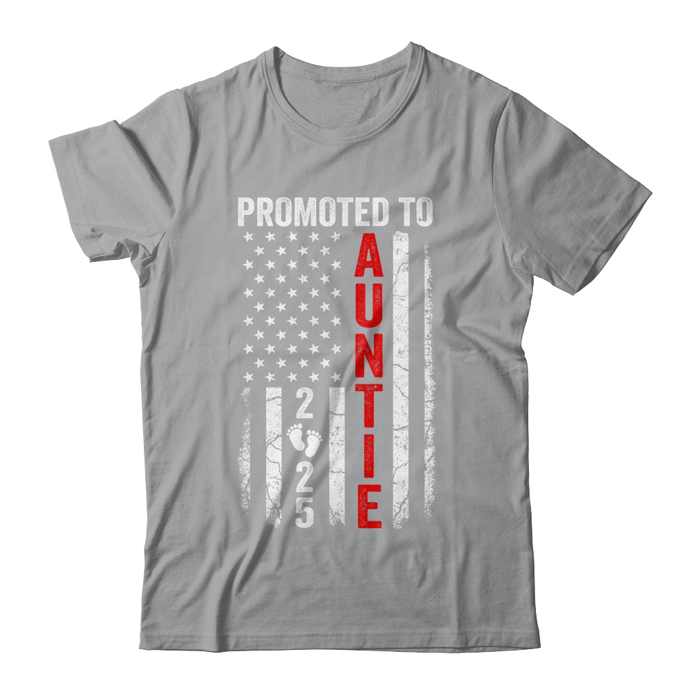 Patriotic Promoted To Auntie 2025 First Time New Auntie Shirt & Tank Top | siriusteestore