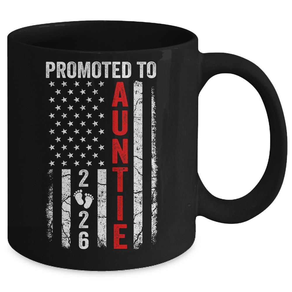 Patriotic Promoted To Auntie 2026 First Time New Auntie Mug | siriusteestore