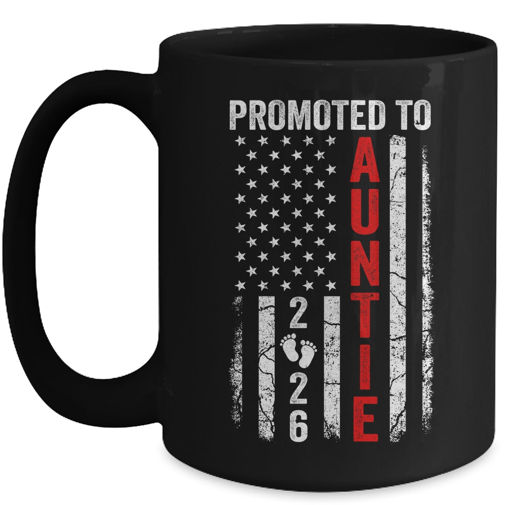 Patriotic Promoted To Auntie 2026 First Time New Auntie Mug | siriusteestore