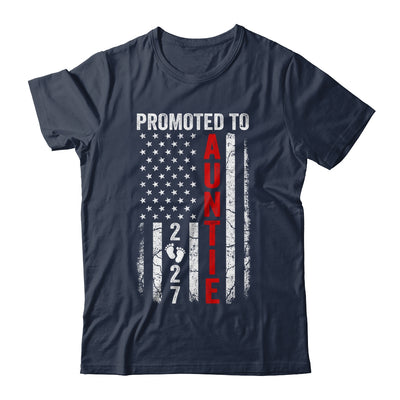 Patriotic Promoted To Auntie 2027 First Time New Auntie Shirt & Hoodie | siriusteestore