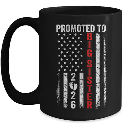 Patriotic Promoted To Big Sister 2026 First Time New Sister Mug | siriusteestore