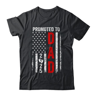 Patriotic Promoted To Dad 2025 First Time New Daddy Shirt & Hoodie | siriusteestore