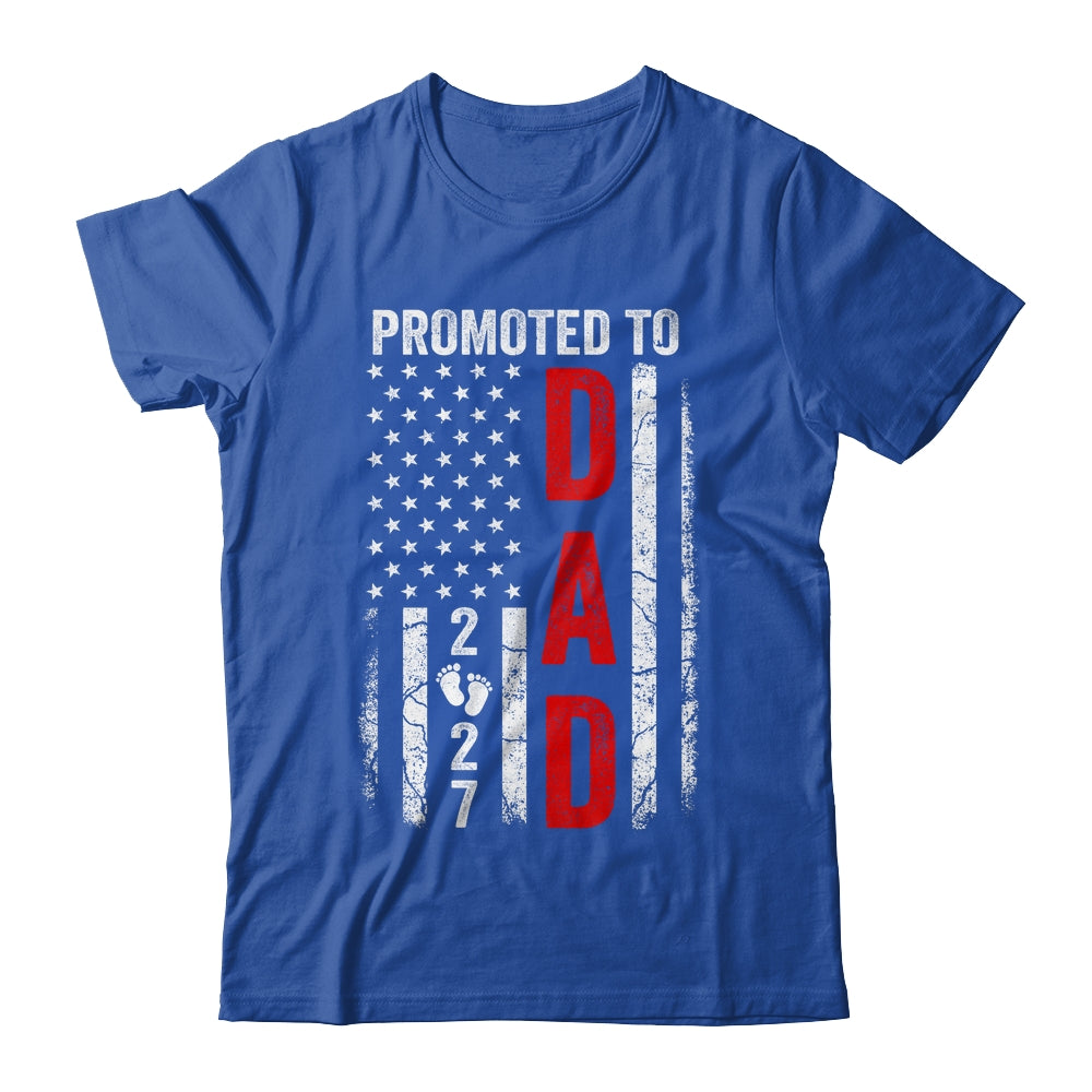 Patriotic Promoted To Dad 2027 First Time New Daddy Shirt & Hoodie | siriusteestore