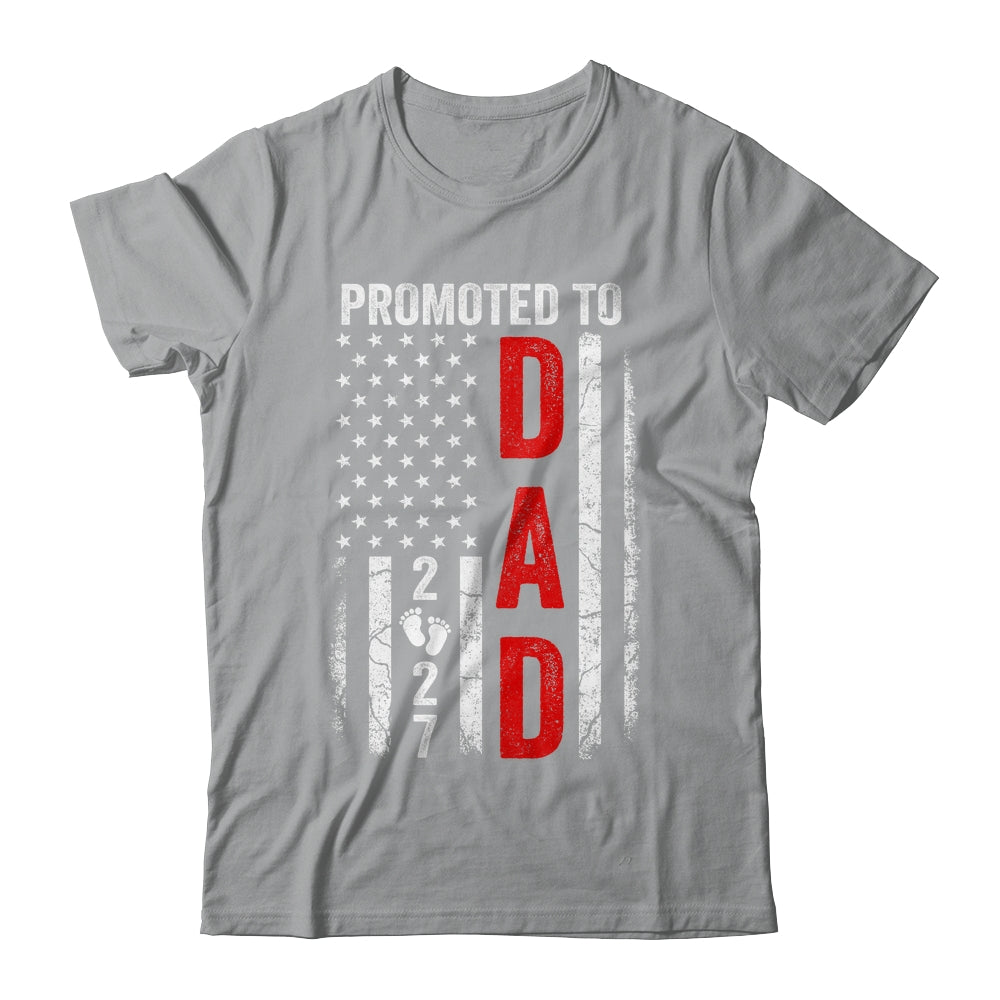 Patriotic Promoted To Dad 2027 First Time New Daddy Shirt & Hoodie | siriusteestore