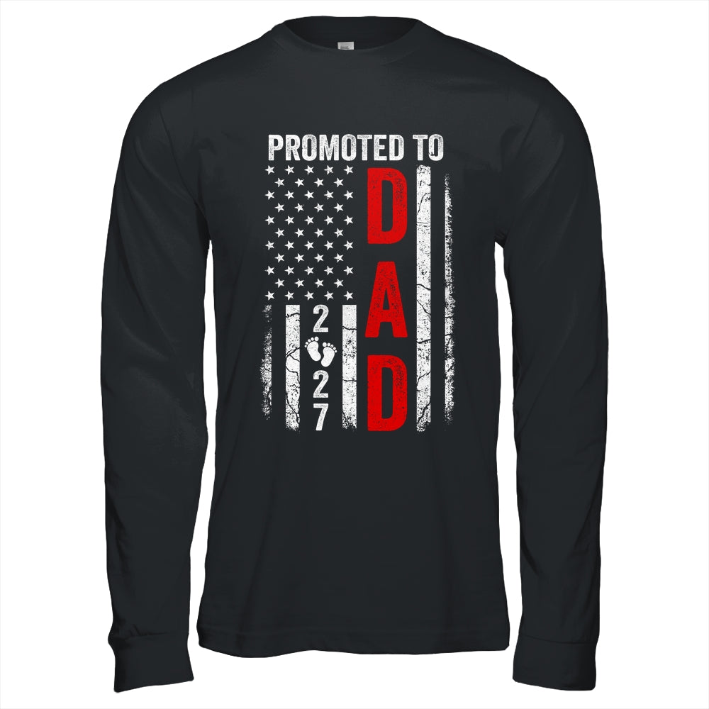 Patriotic Promoted To Dad 2027 First Time New Daddy Shirt & Hoodie | siriusteestore