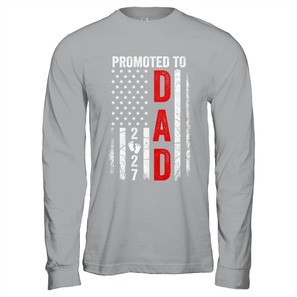 Patriotic Promoted To Dad 2027 First Time New Daddy Shirt & Hoodie | siriusteestore