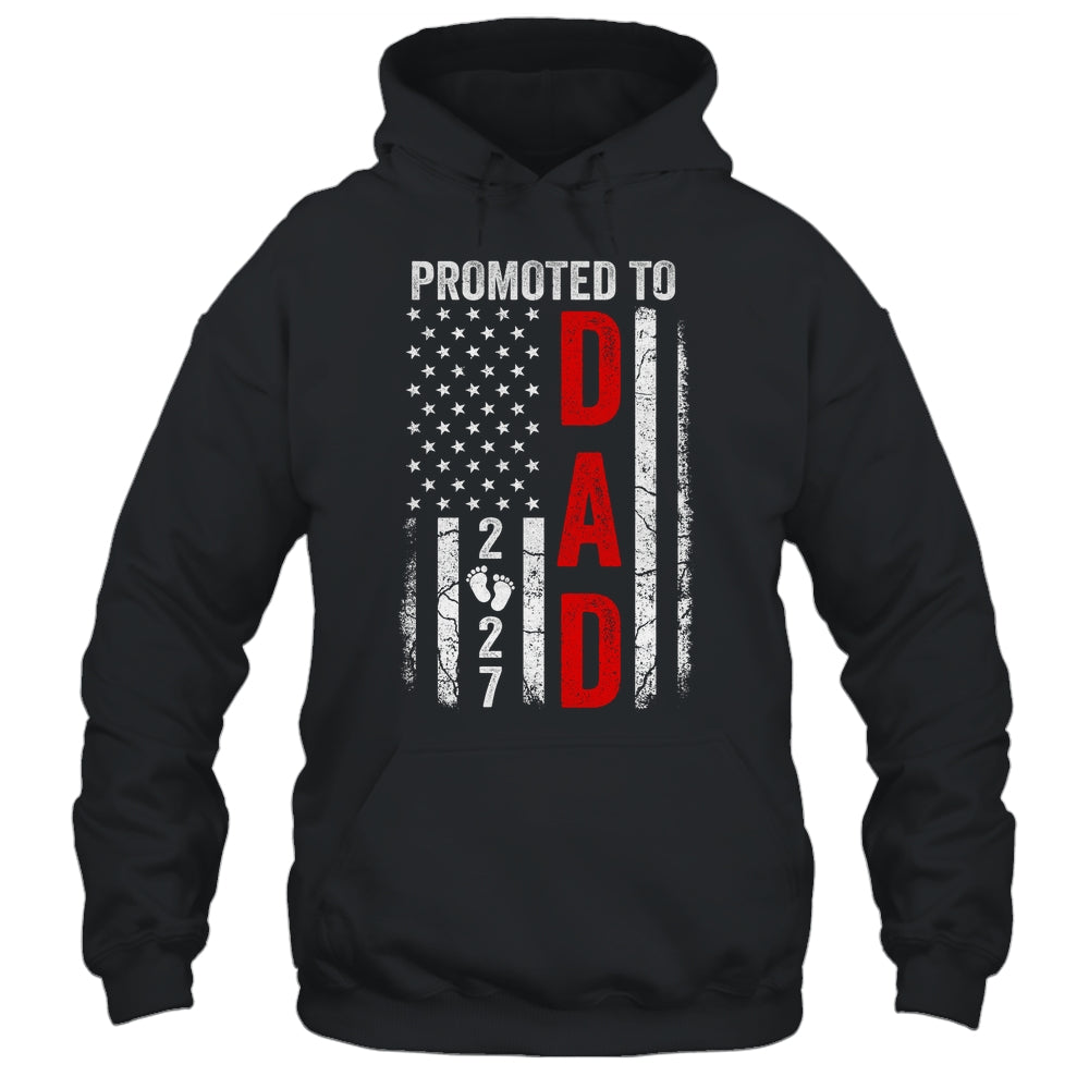 Patriotic Promoted To Dad 2027 First Time New Daddy Shirt & Hoodie | siriusteestore