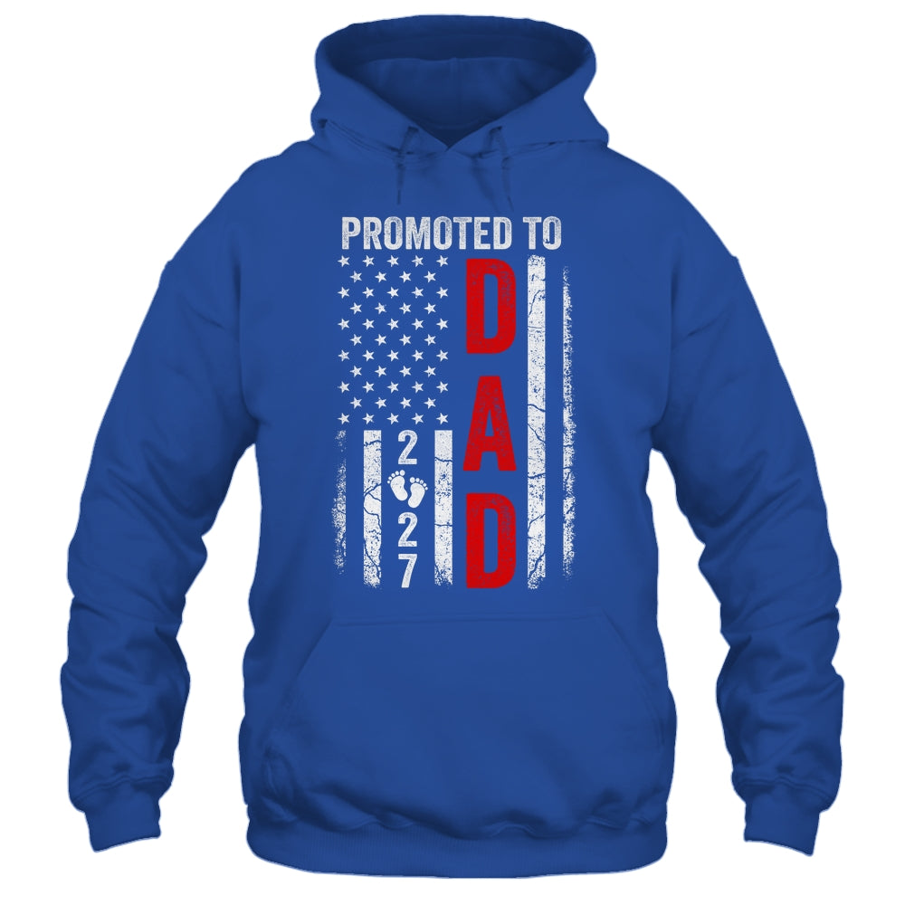 Patriotic Promoted To Dad 2027 First Time New Daddy Shirt & Hoodie | siriusteestore