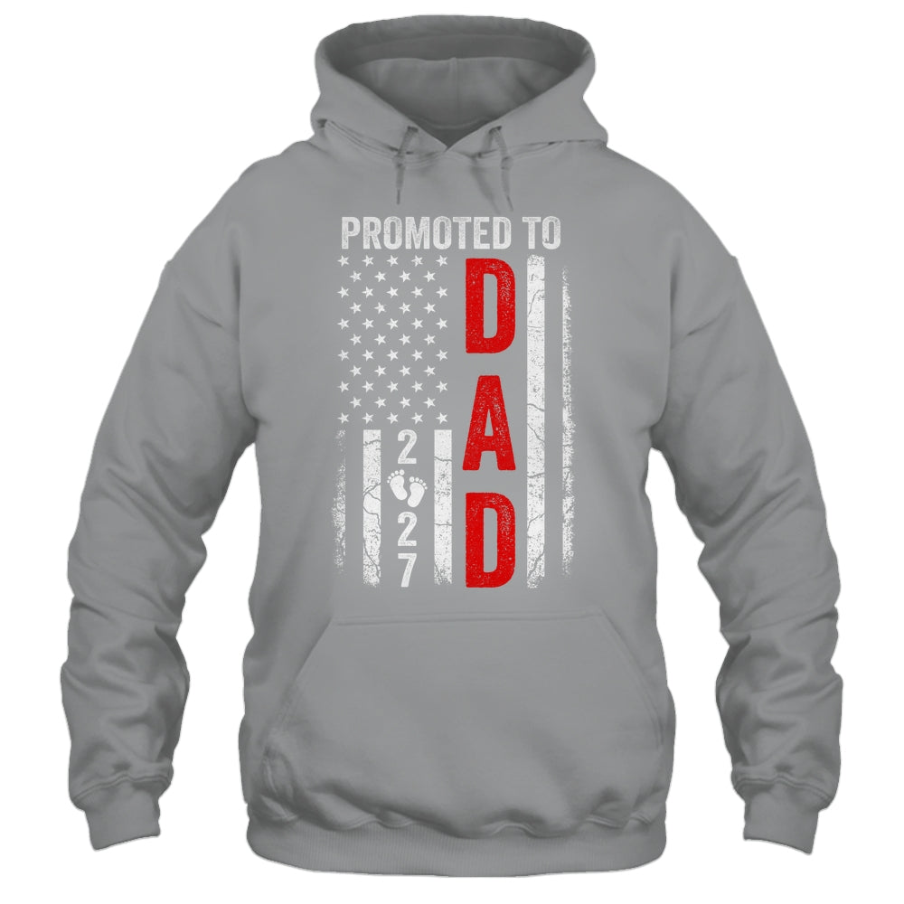 Patriotic Promoted To Dad 2027 First Time New Daddy Shirt & Hoodie | siriusteestore