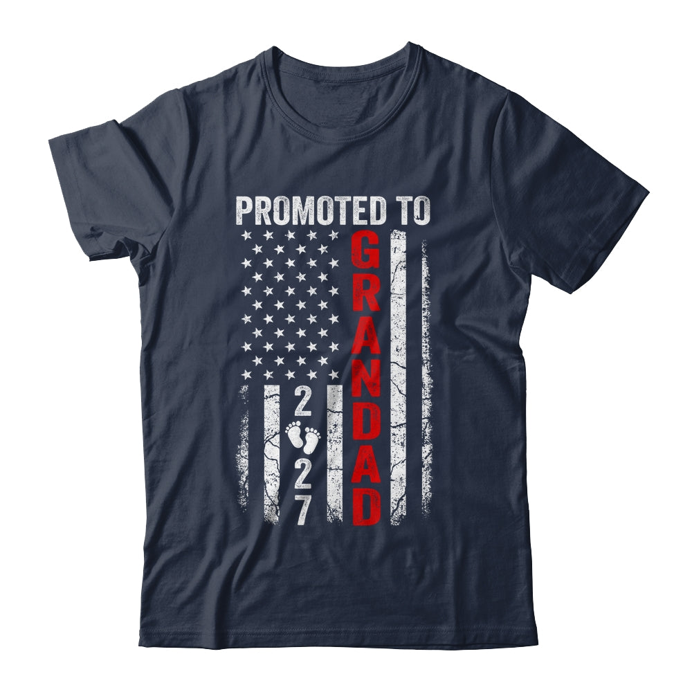 Patriotic Promoted To Grandad 2027 First Time New Grandad Shirt & Hoodie | siriusteestore