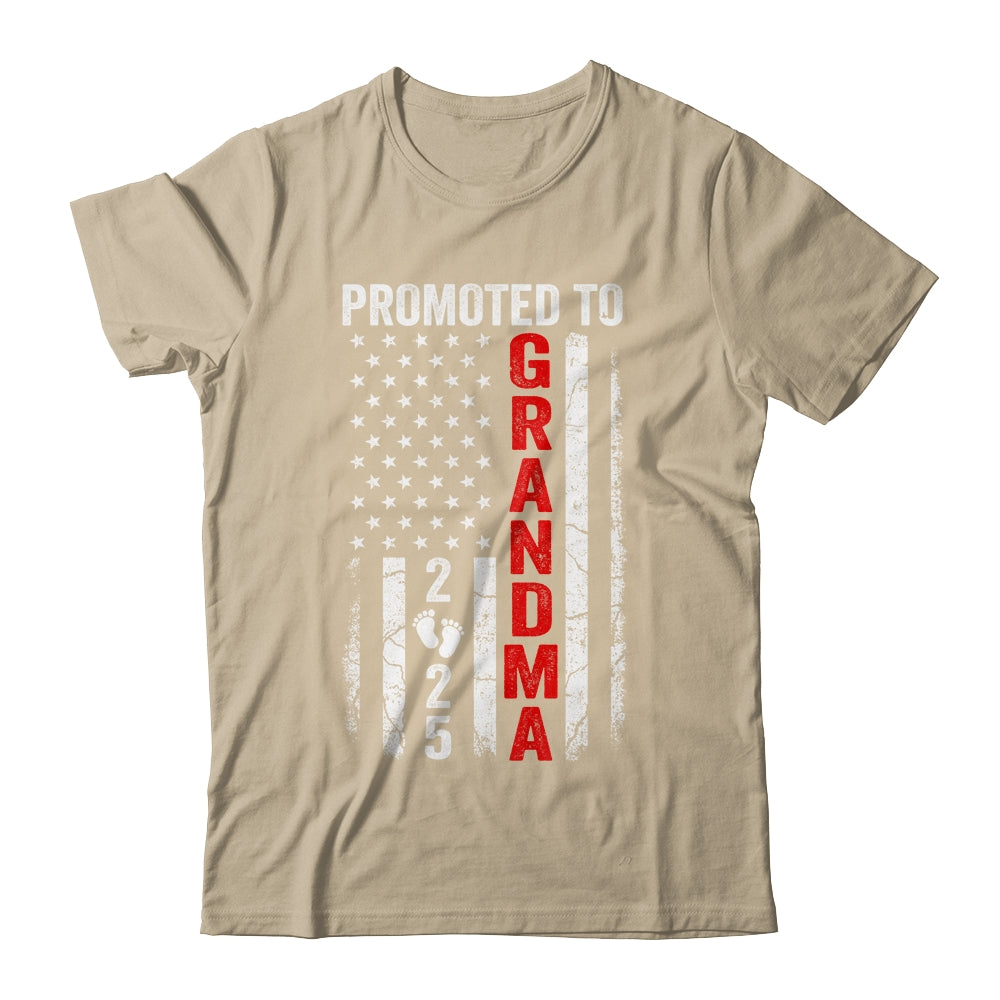 Patriotic Promoted To Grandma 2025 First Time New Grandma Shirt & Tank Top | siriusteestore