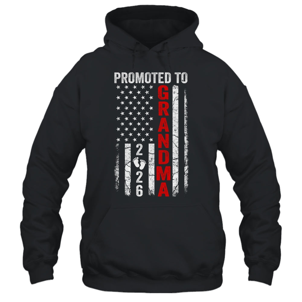 Patriotic Promoted To Grandma 2026 First Time New Grandma Shirt & Hoodie | siriusteestore