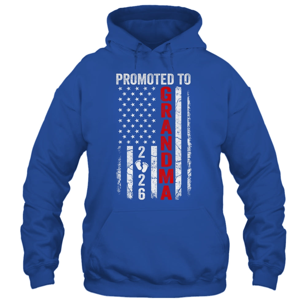Patriotic Promoted To Grandma 2026 First Time New Grandma Shirt & Hoodie | siriusteestore