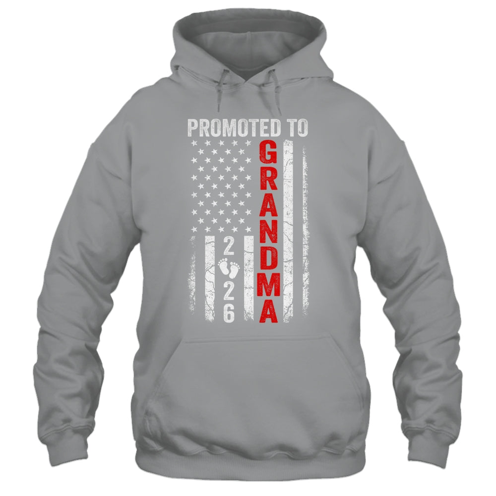 Patriotic Promoted To Grandma 2026 First Time New Grandma Shirt & Hoodie | siriusteestore