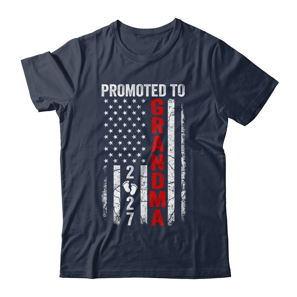 Patriotic Promoted To Grandma 2027 First Time New Grandma Shirt & Hoodie | siriusteestore